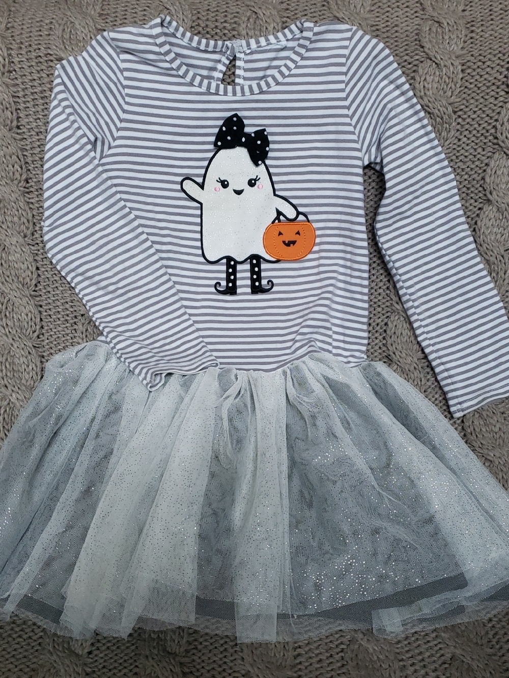 Girls' Striped Ghost Tutu Costume Dress